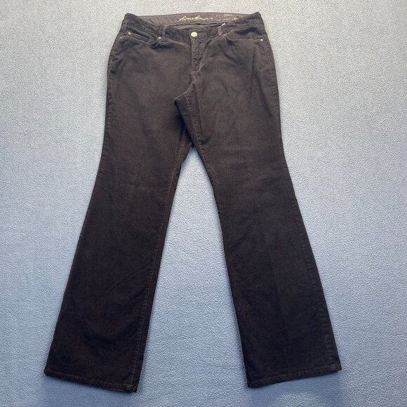 Eddie Bauer Women's Curvy Fit Brown Corduroy Pants Stretch Size 10 Bootcut - Picture 1 of 14
